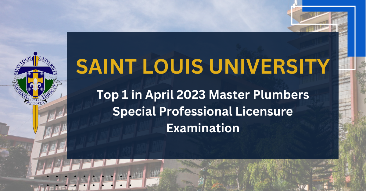 Louisian Engineer is Top 1 in the Master Plumbers Special Professional Licensure Examination of April 2023