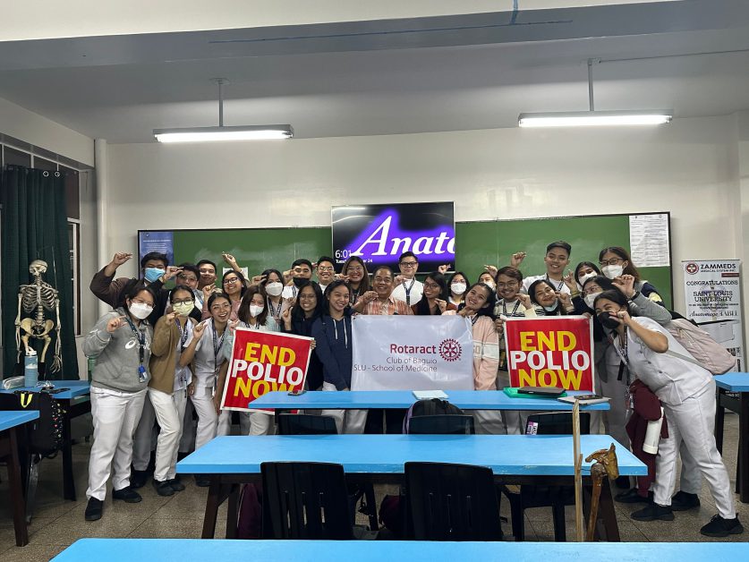 1st year medical students with Dr. Laygo celebrating World Polio D