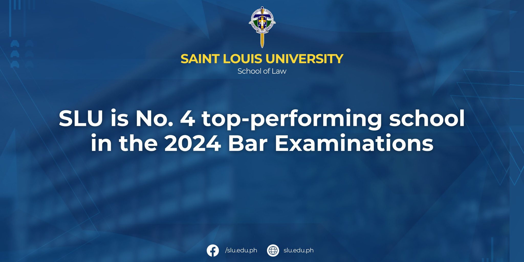 SLU is No. 4 topperforming school in the 2024 Bar Examinations (Law