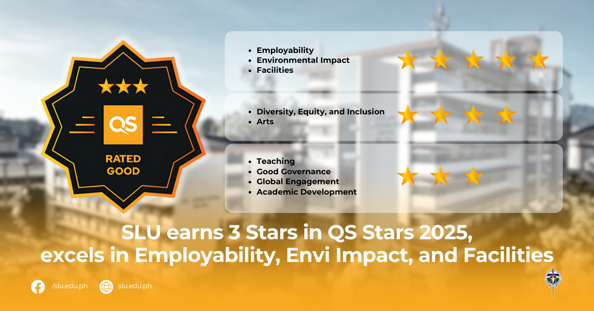 SLU earns 3 Stars in QS Stars 2025, excels in Employability, Envi Impact, and Facilities