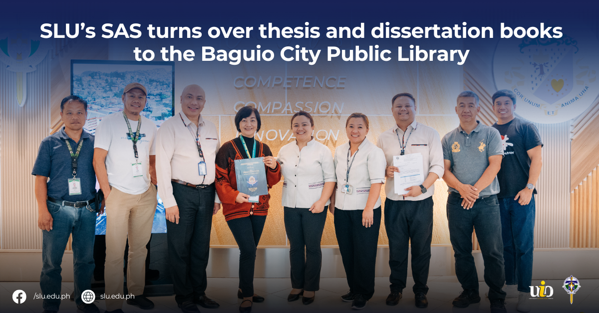 SLU’s SAS turns over thesis and dissertation books to the Baguio City Public Library